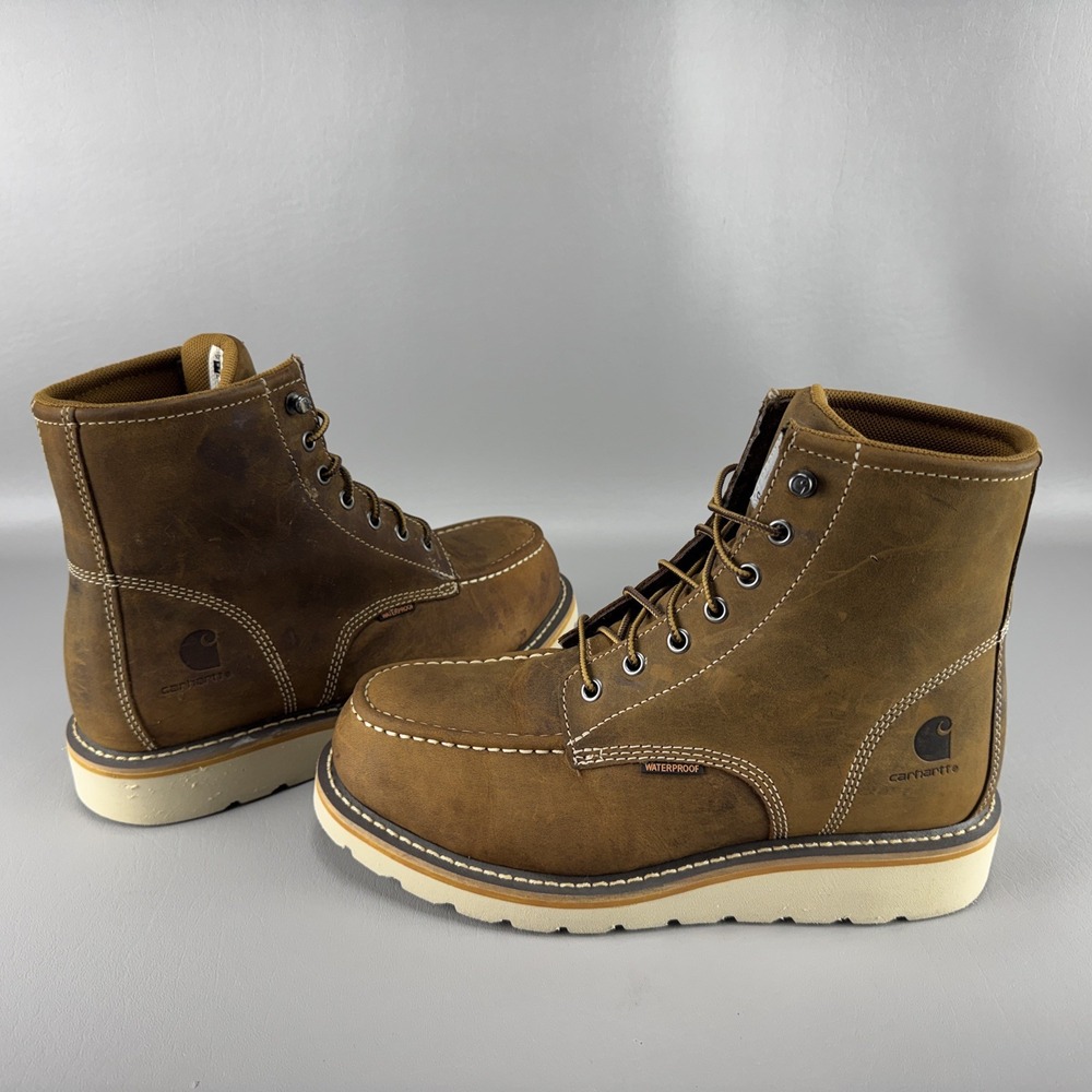 Carhartt Womens Waterproof 6" Moc Steel Toe Wedge Work Boots Size 10 FW-6225-W